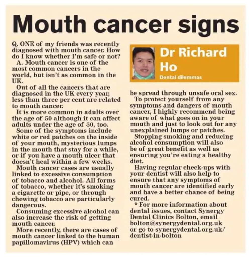 Ask The Experts-Mouth cancer signs